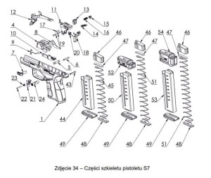 Część nr 8 - Blokada dźwigni demontażu XDS/S7 / Magazine blocking lever XDS/S7